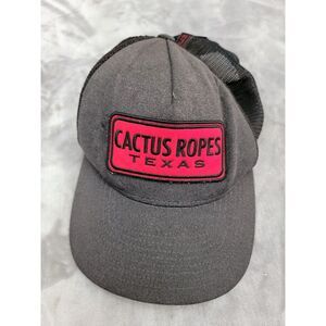 Hooey Cactus Ropes Texas Truck Style Cap Hat Size S/M Black‎ Gray Flexfit